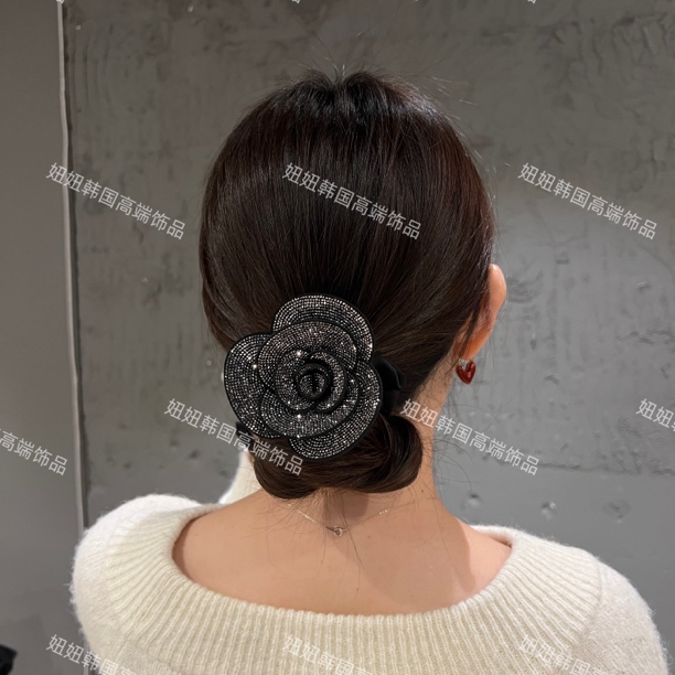 【上新】韩国轻奢法式满天星丝绒玫瑰肠圈发绳超优雅高级气质小香风