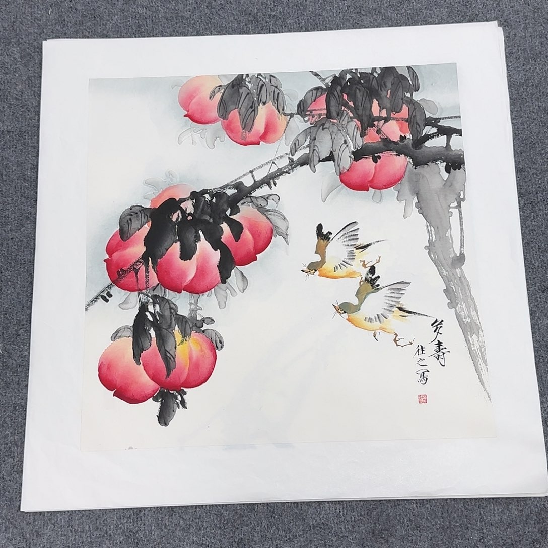 国画50*50纯手绘于往之