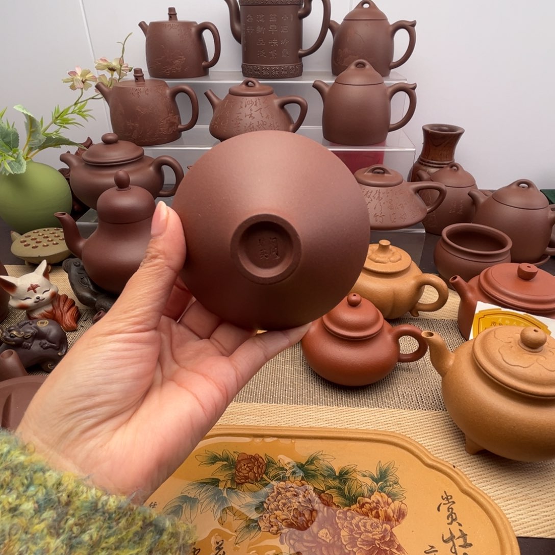 小***豆茶壶紫砂底槽清斗笠杯