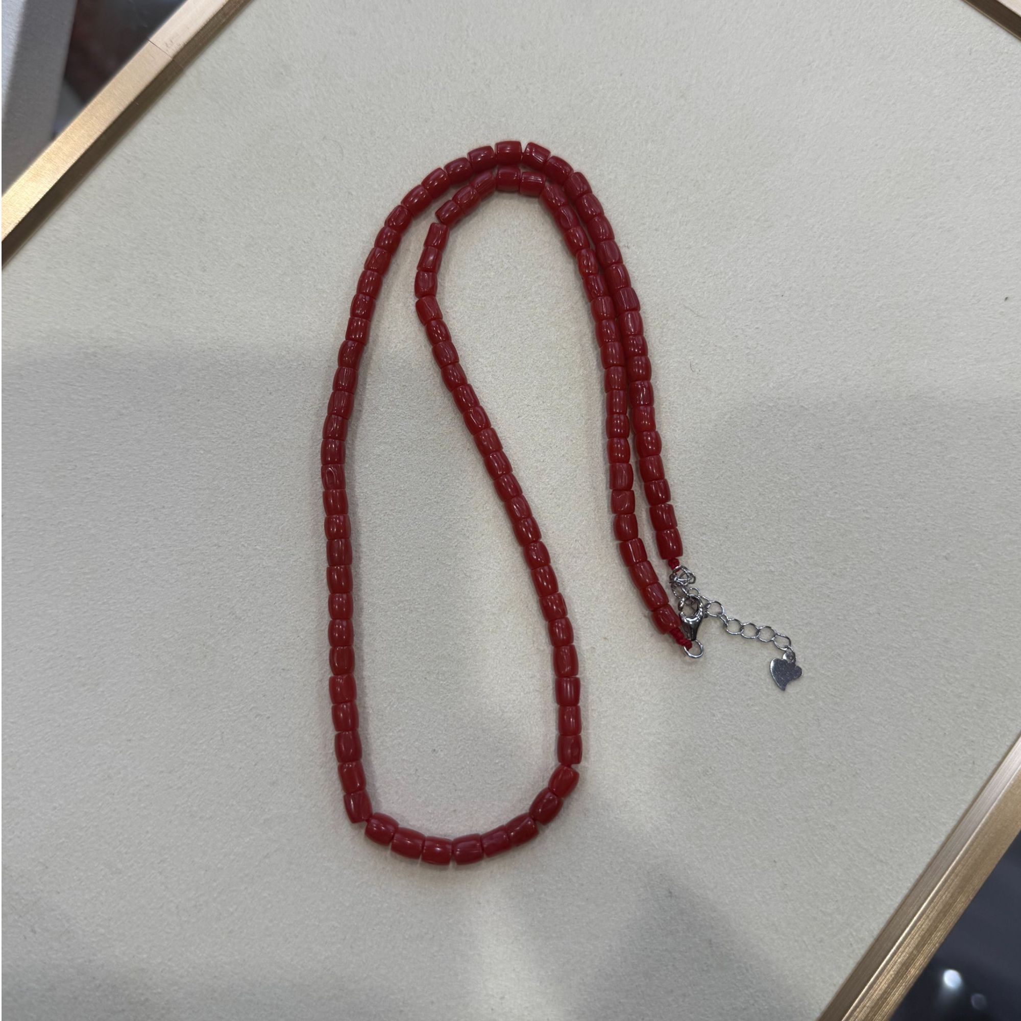 纯天然红珊瑚直切项链4+mm左右