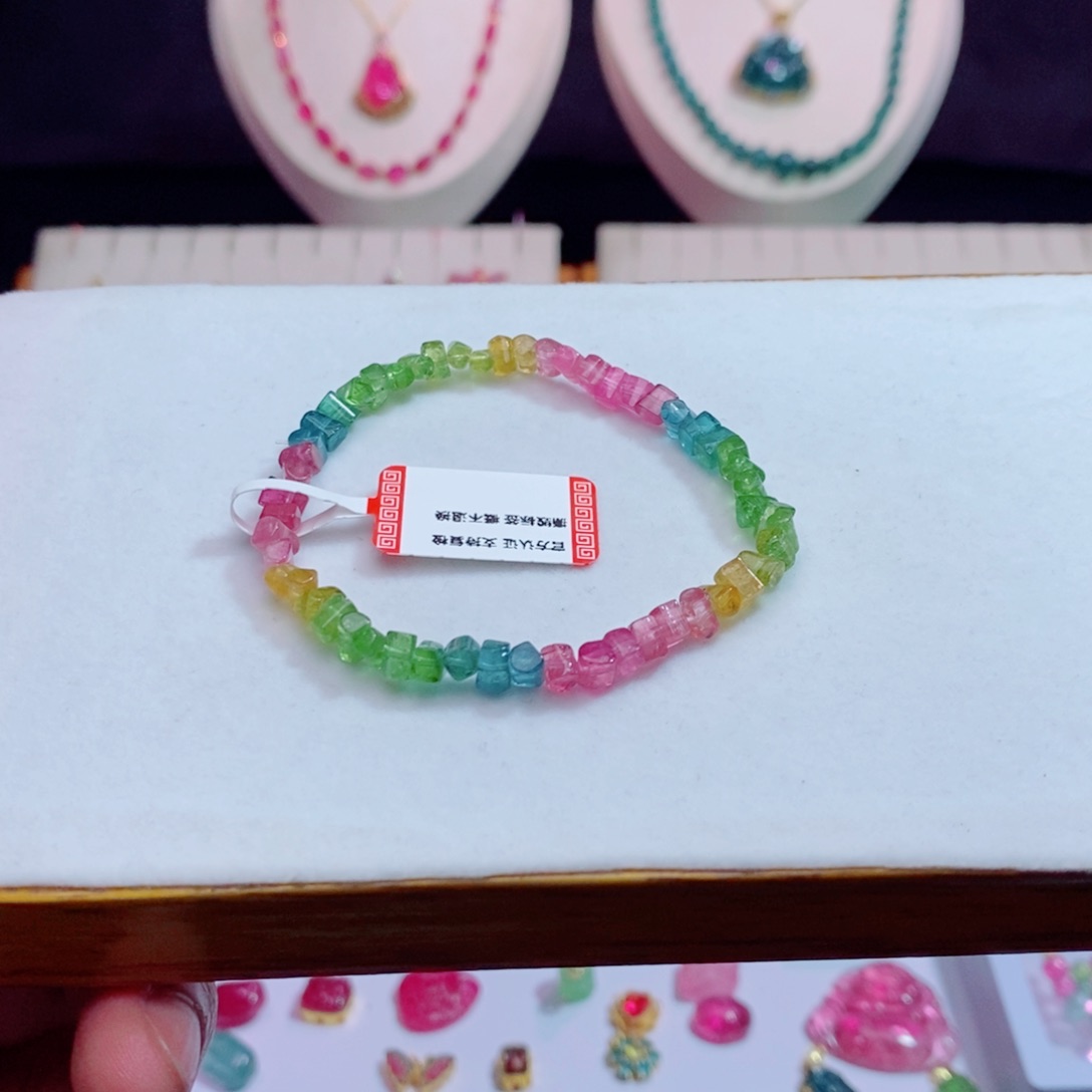 碧玺m未镶嵌碧玺随行方糖手链