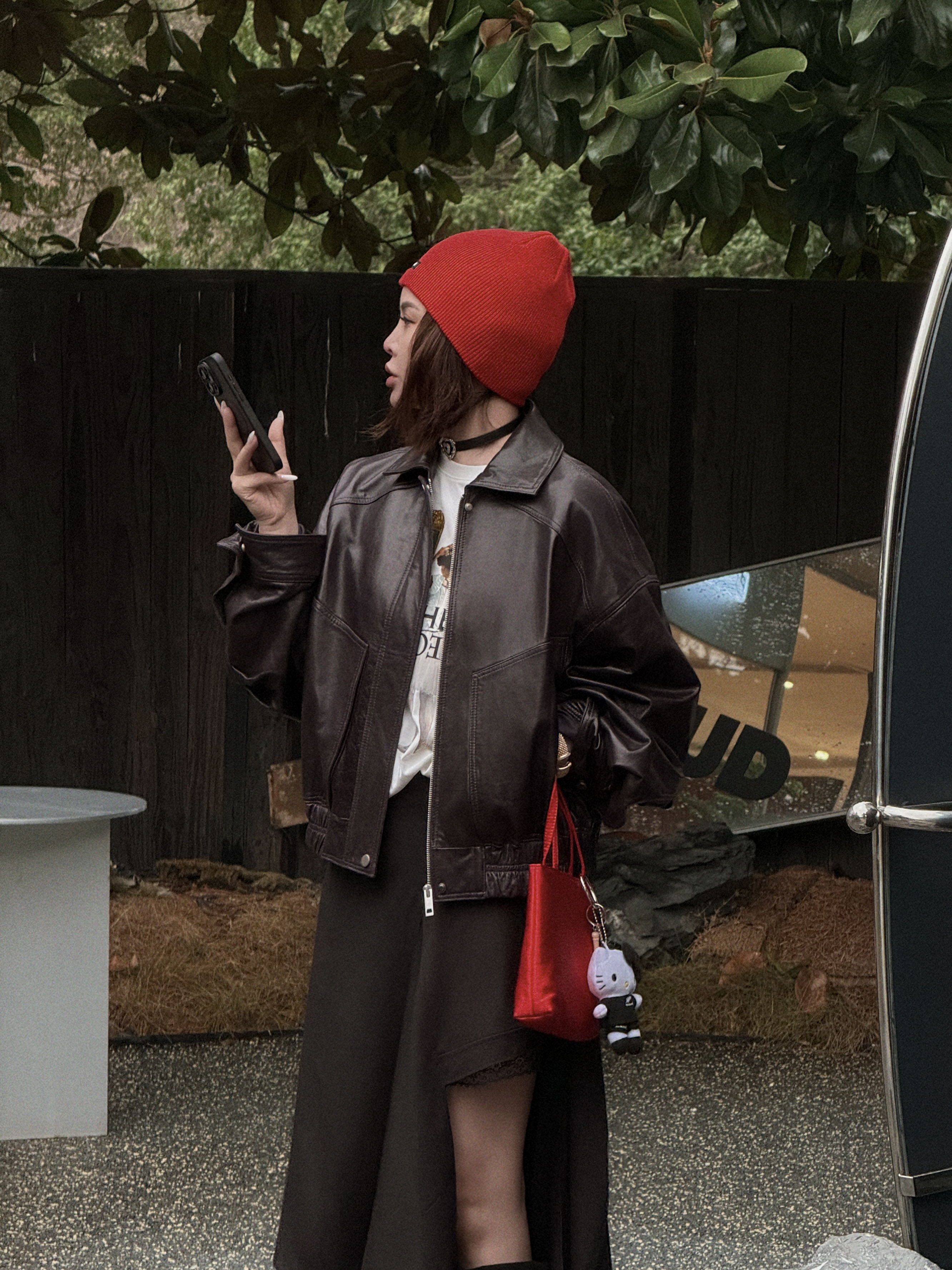 GUDDLABB经典翻领羊皮夹克LAB051AQS06