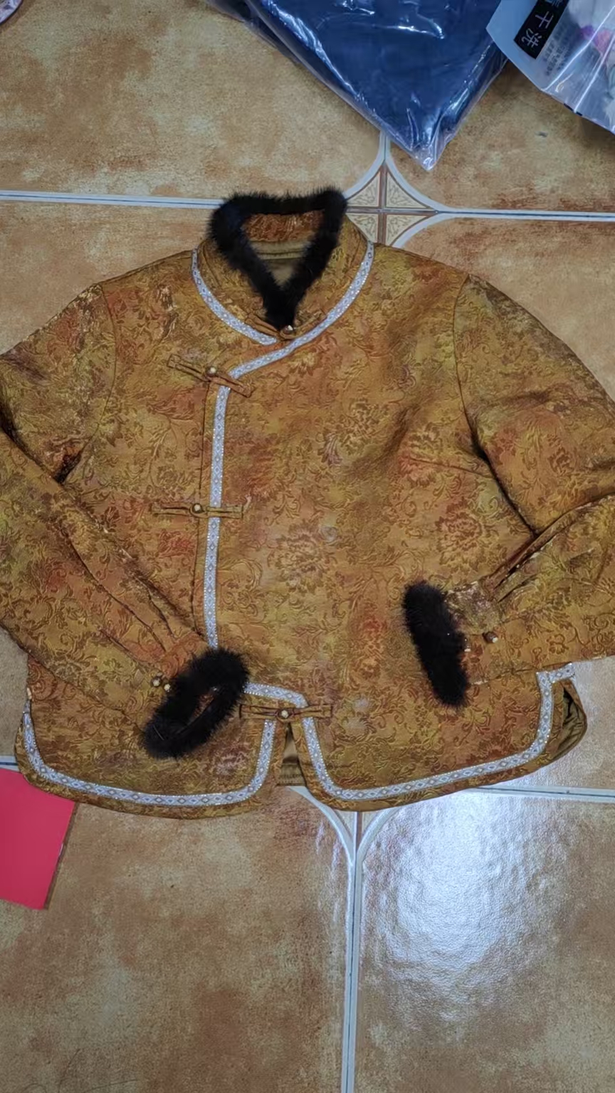 【一潮家】冬款新中式时尚国风显瘦气质厚款偏襟上衣 19371-7