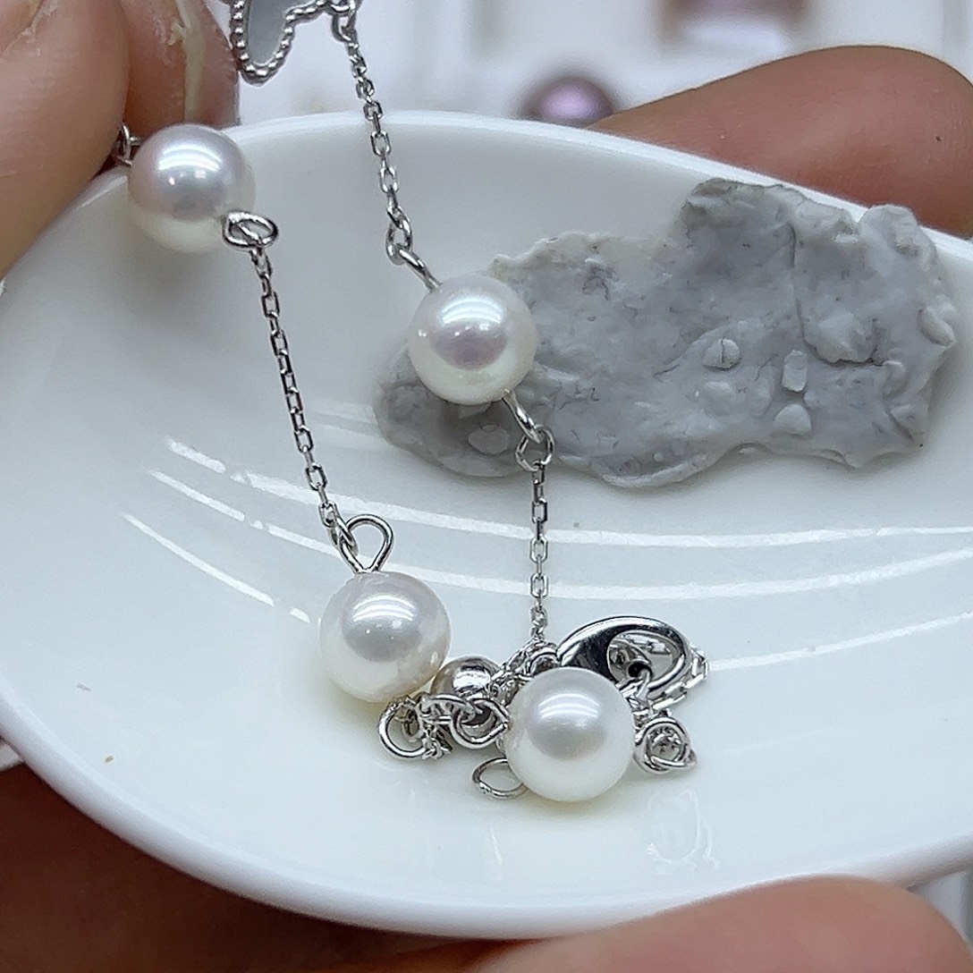 淡水珍珠耳饰银S925镶嵌8