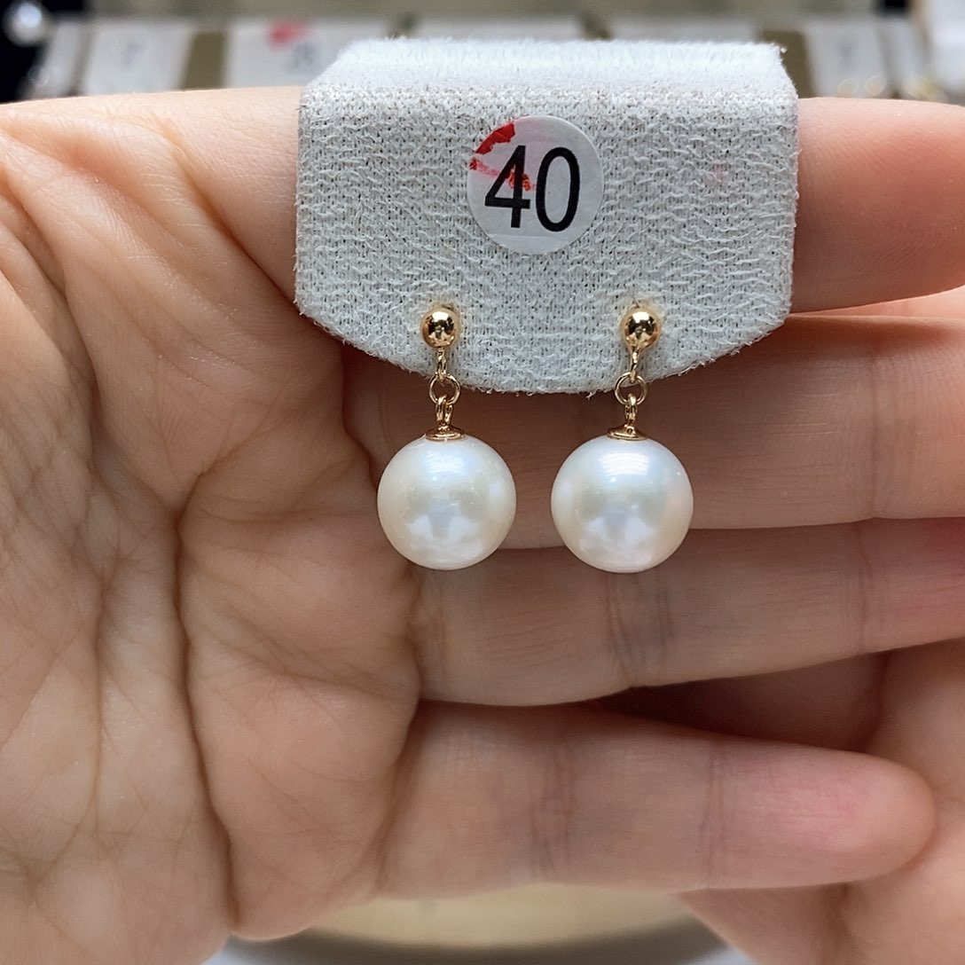 淡水珍珠耳饰银S925镶嵌