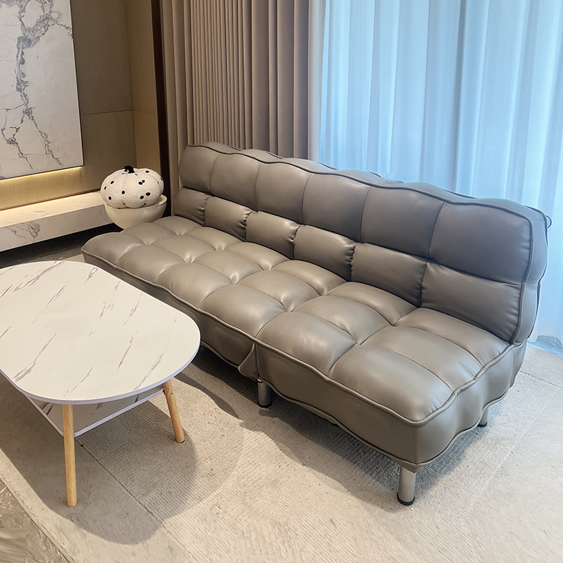 猫爪皮沙发床折叠两用直排双人客厅阳台小户型公寓出租房沙发