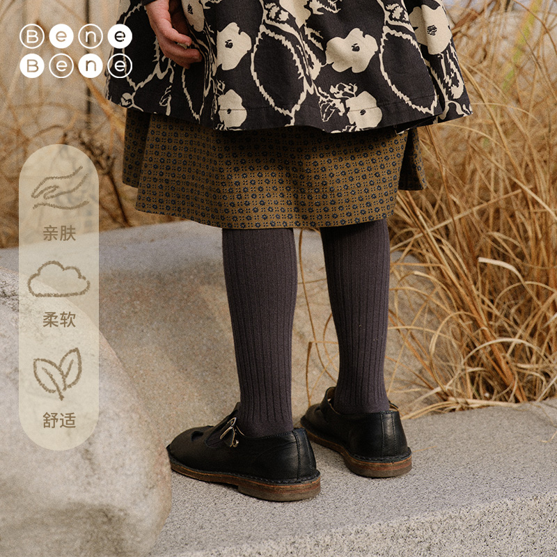 BeneBene（直播）25秋冬新品女童复古风韩版学院风打底裤儿童外穿