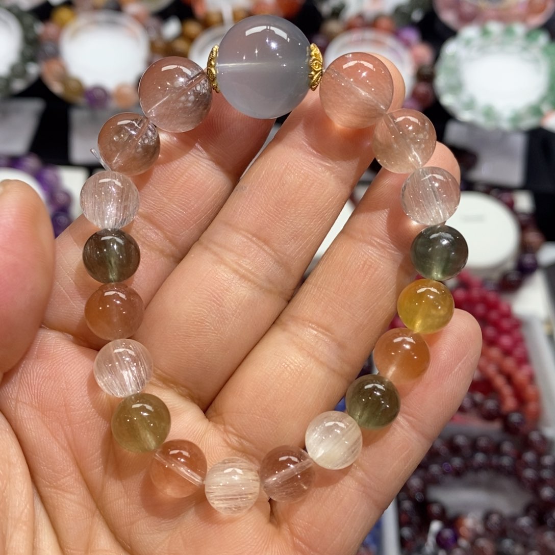 水晶手串未镶嵌冰糖兔毛