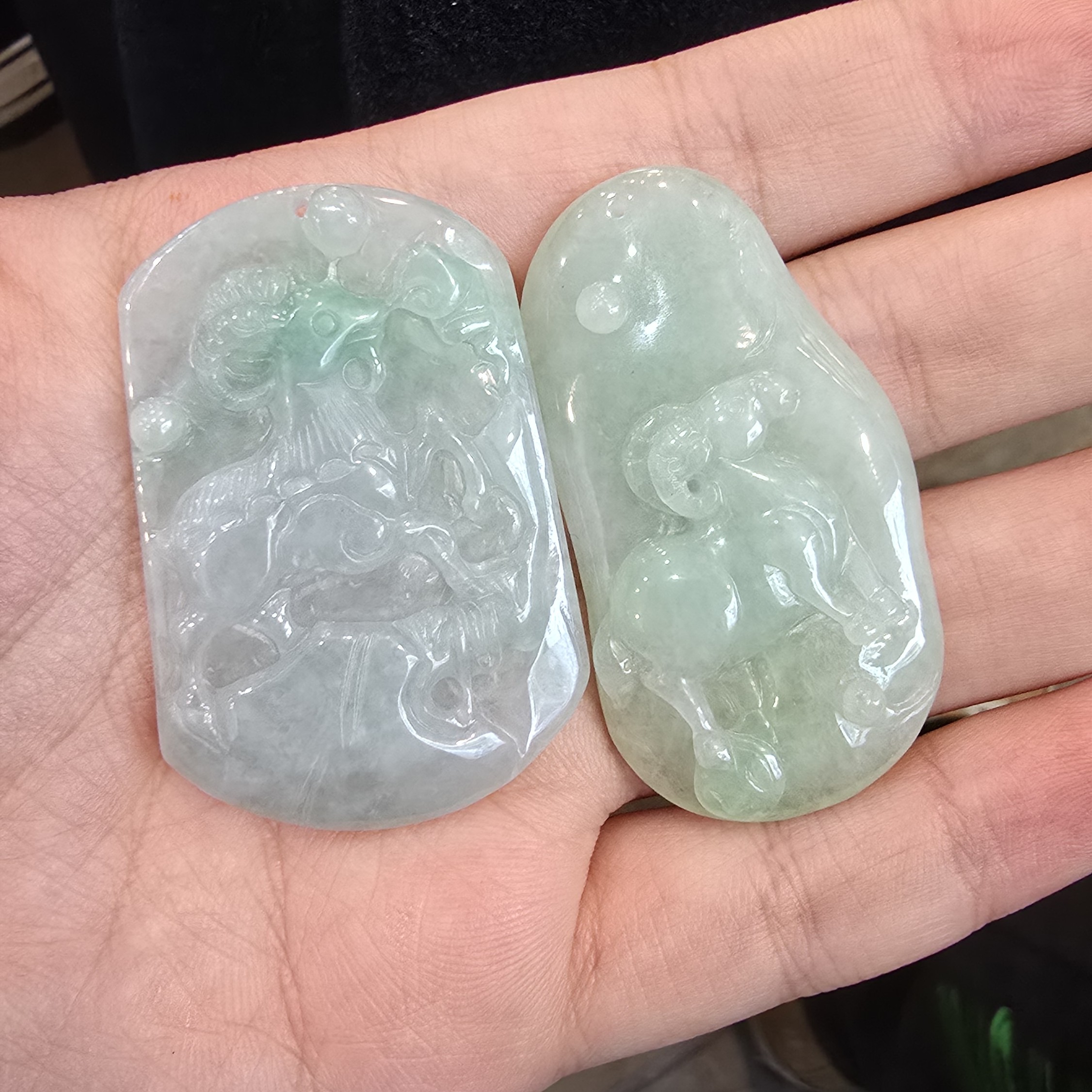 翡翠A货羊牌方形＆随形