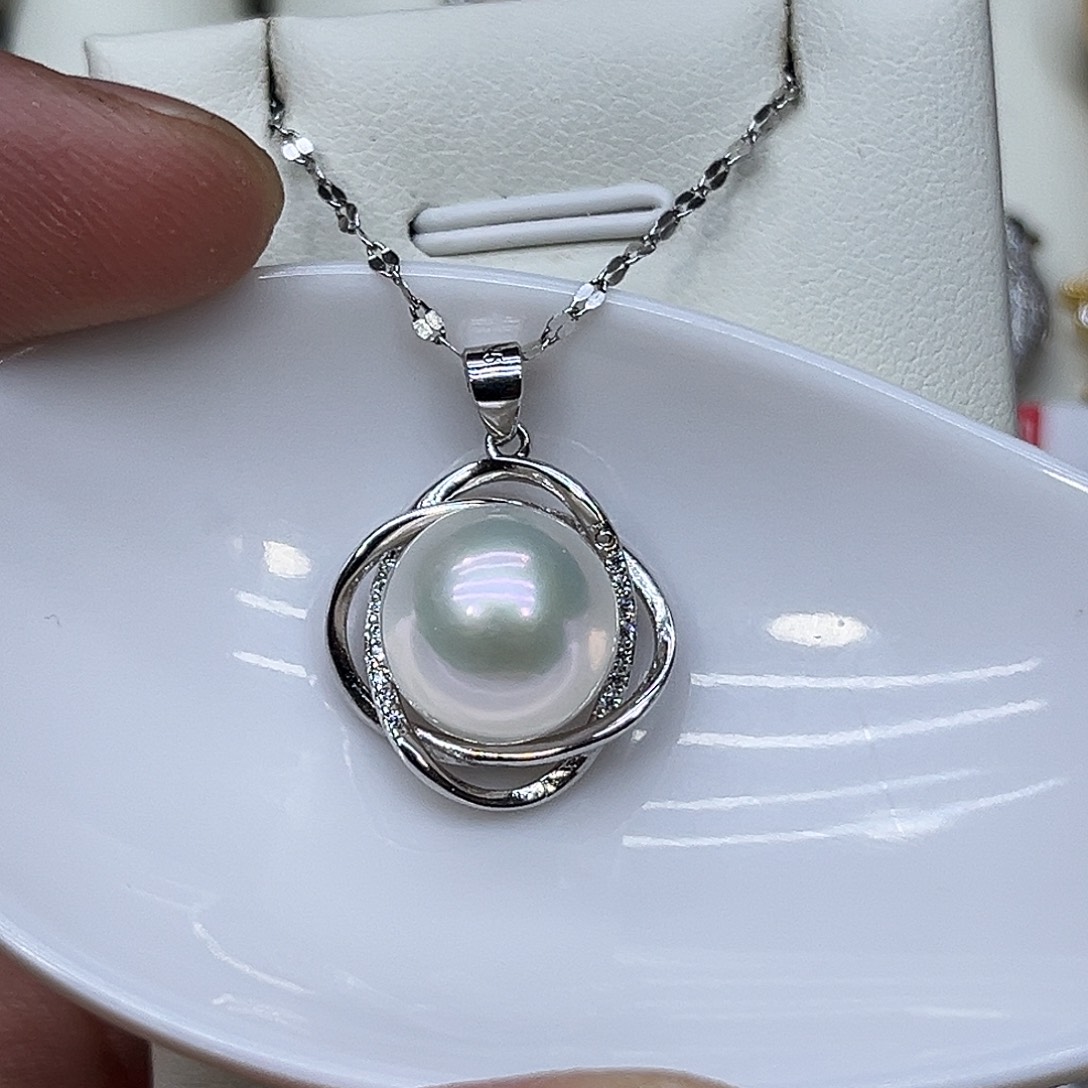 颈饰淡水珍珠银S925镶嵌