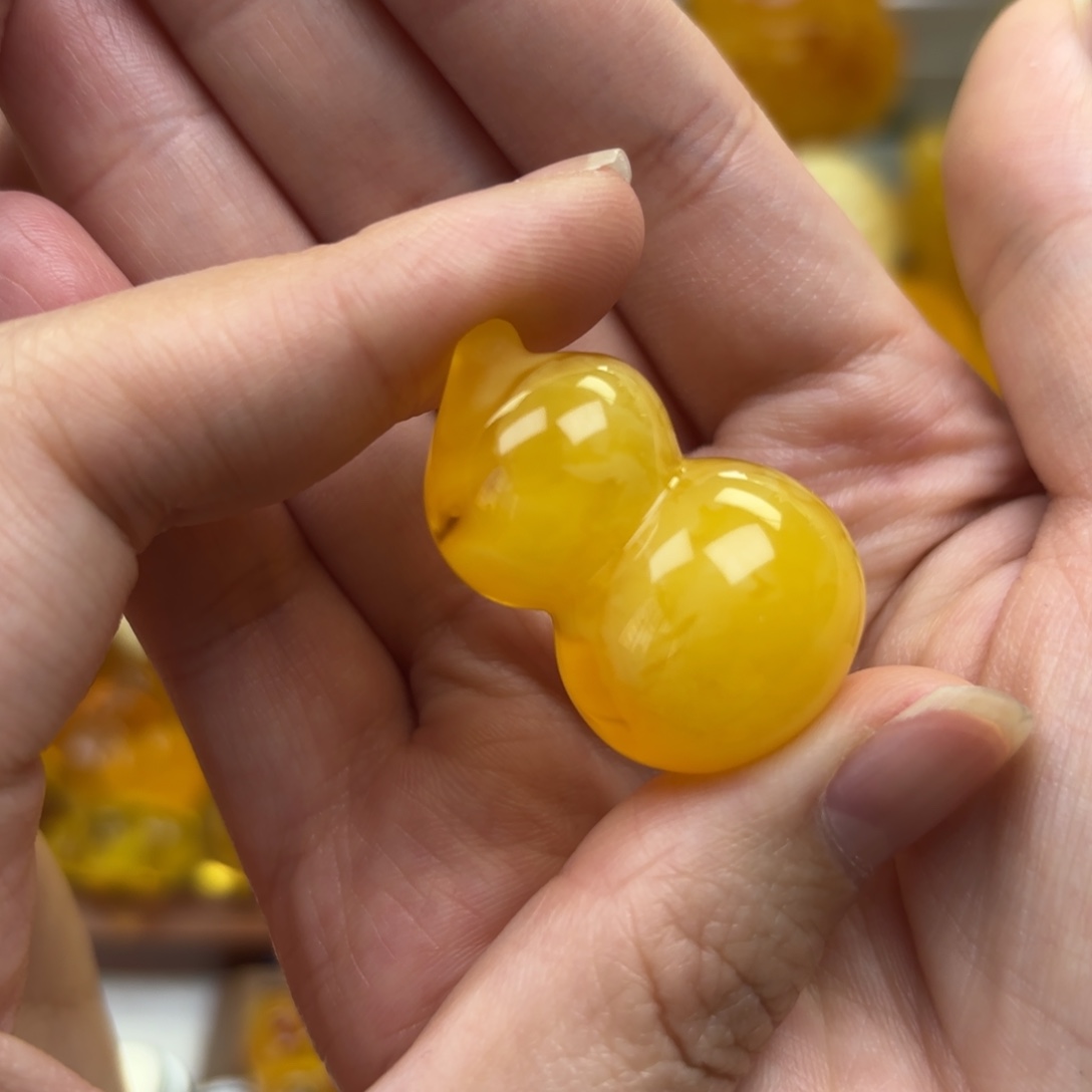 裸石蜜蜡未镶嵌蜜蜡吊坠打孔不退不换