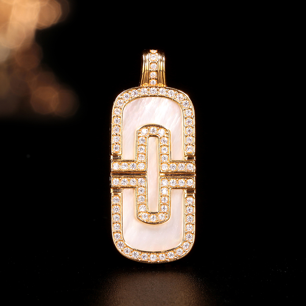 【倩倩专属】18k金白贝母回形针吊坠