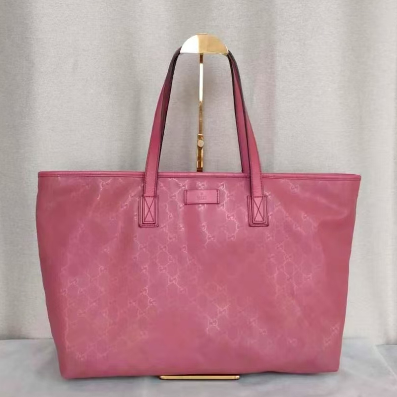 95新 GUCCI/古驰 玫红托特/单肩包女士包托特包/23018/理理