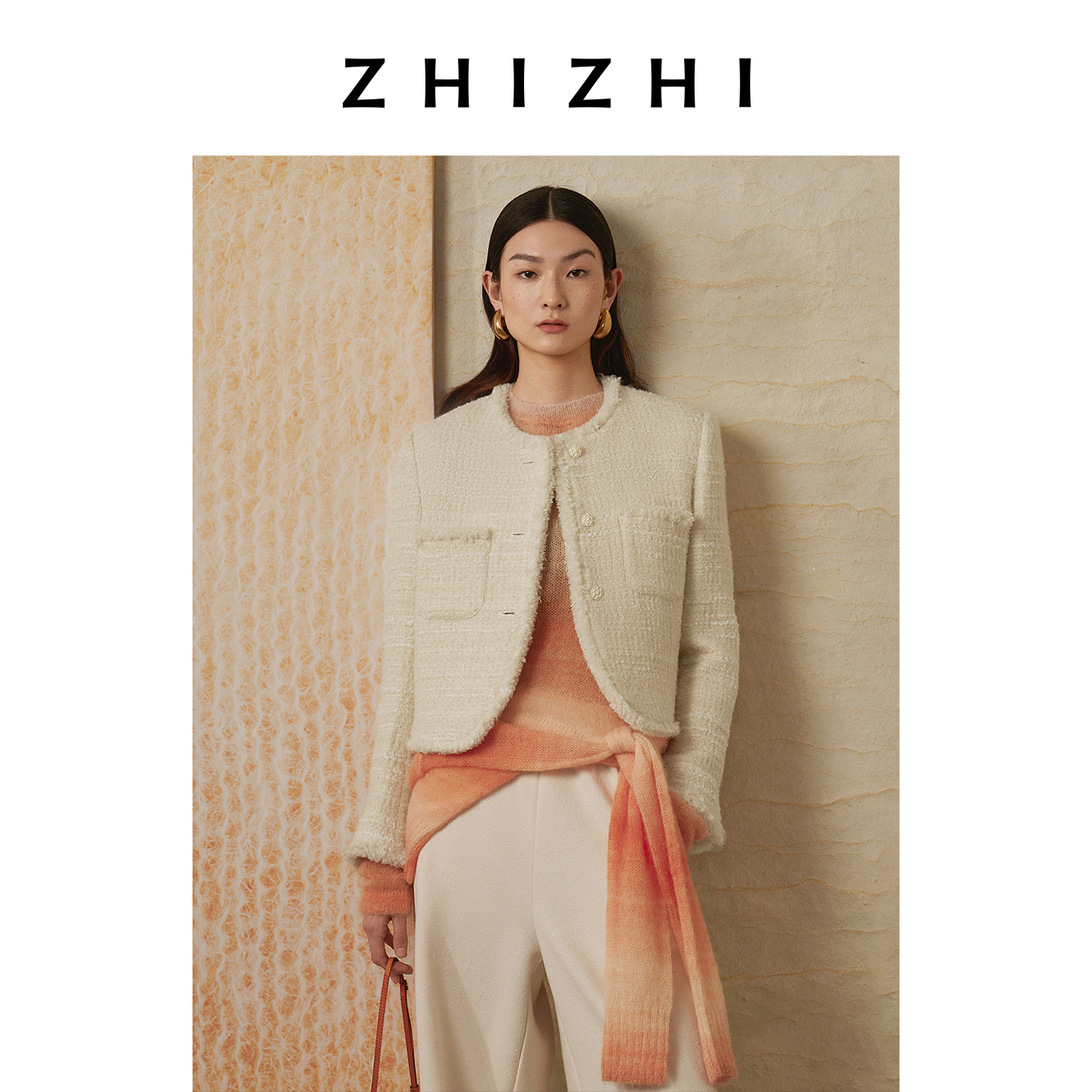 致知 罗敷云 粗花呢小香风外套秋新别致拉毛流苏ZZ2CAWJ8018