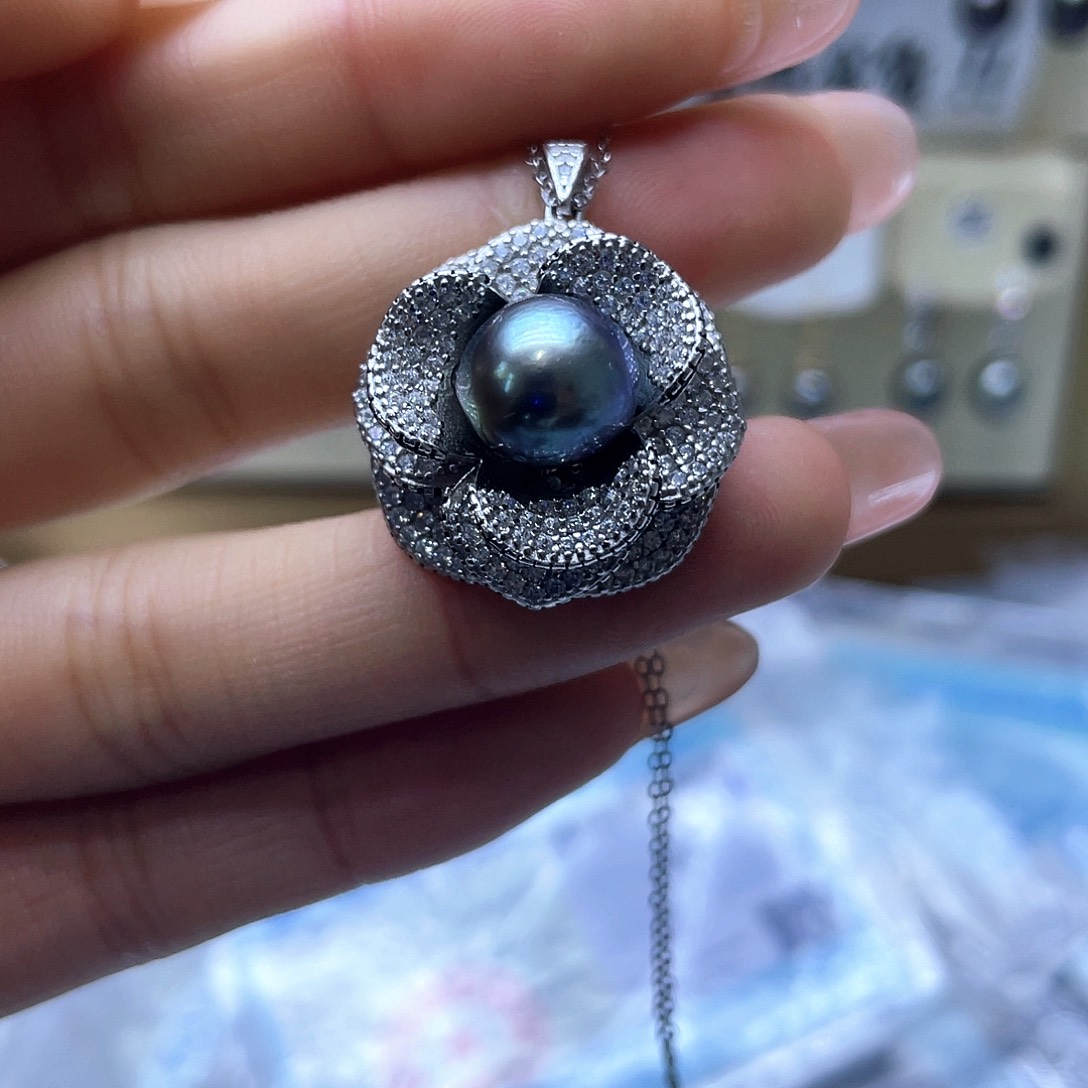 海水珍珠颈饰银S925镶嵌