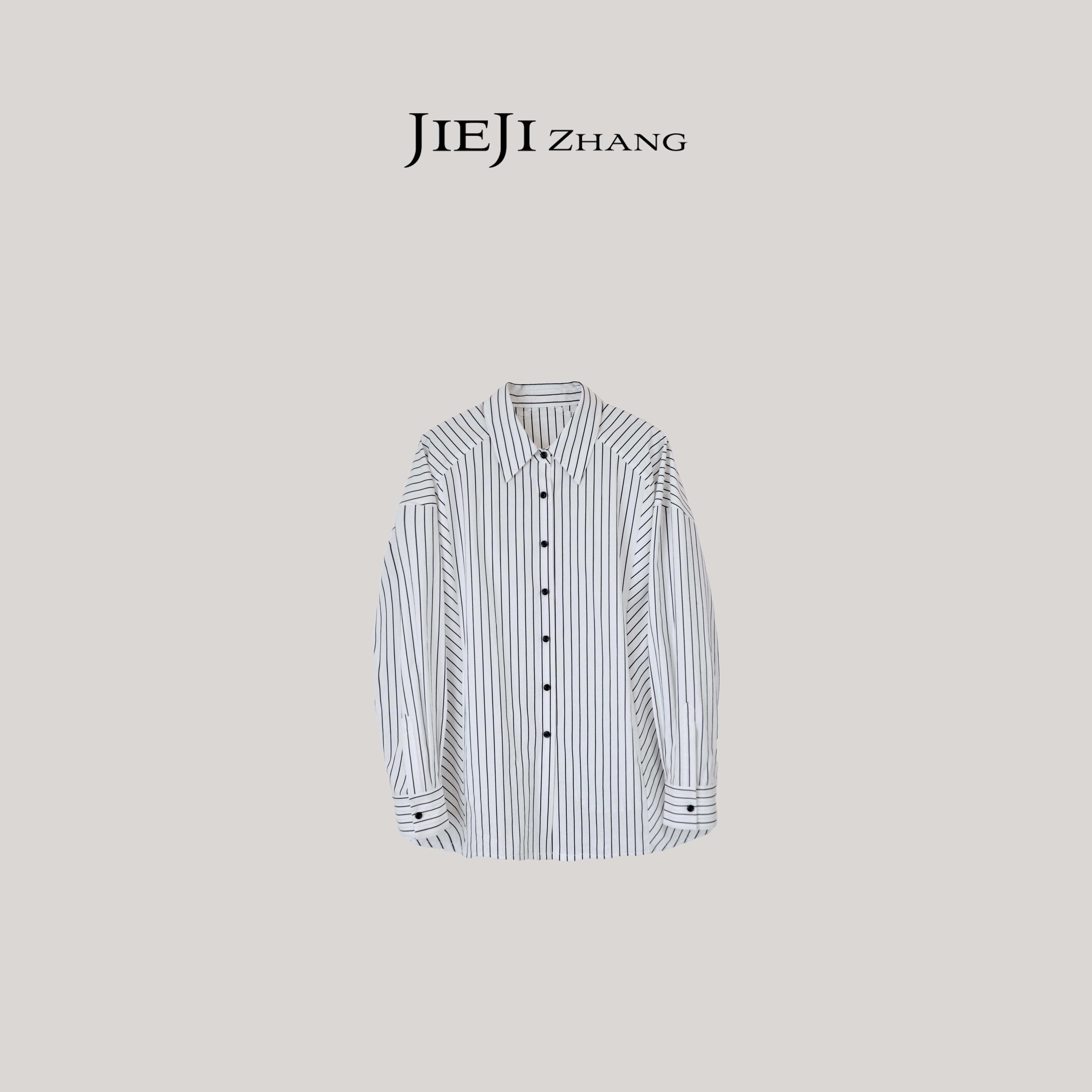【JIEJI ZHANG】100%棉高级定制秋冬时尚百搭条纹衬衫351505