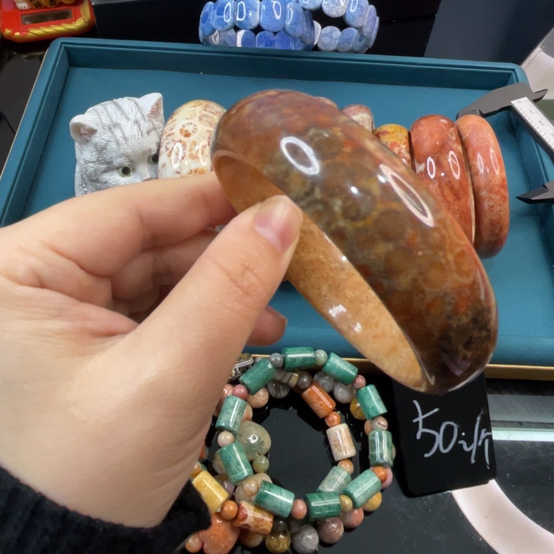 未镶嵌手镯硅化玉