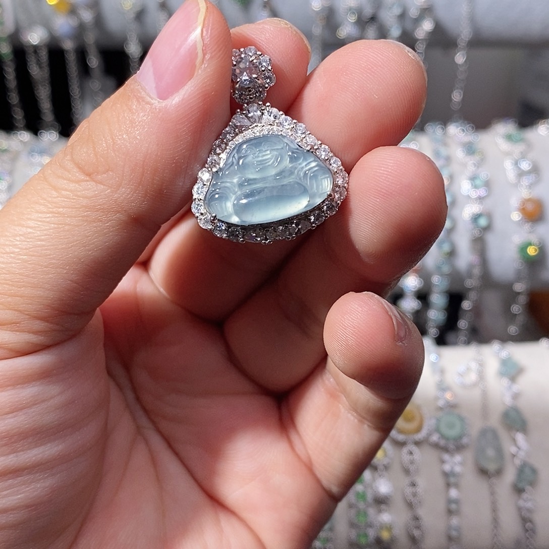 翡翠银S925镶嵌颈饰