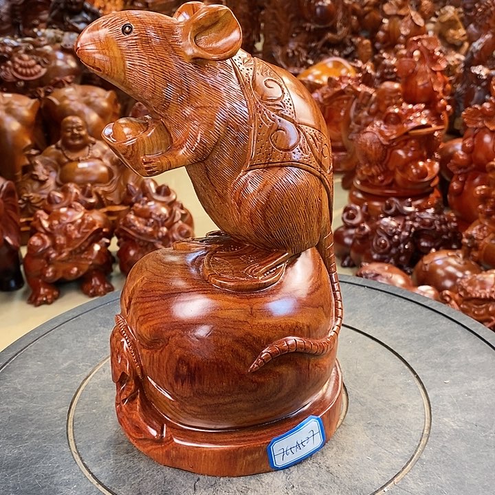 大果紫檀（缅甸花梨）缅甸花梨木老鼠