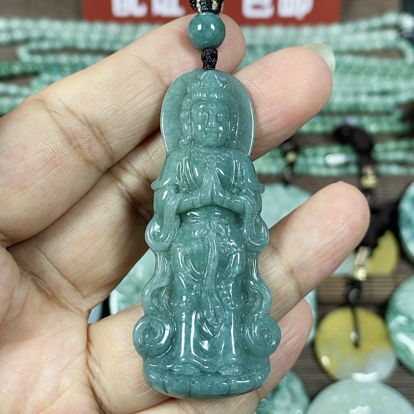 【闪购商品】翡翠颈饰未镶嵌玉吊坠翡翠玉站观音