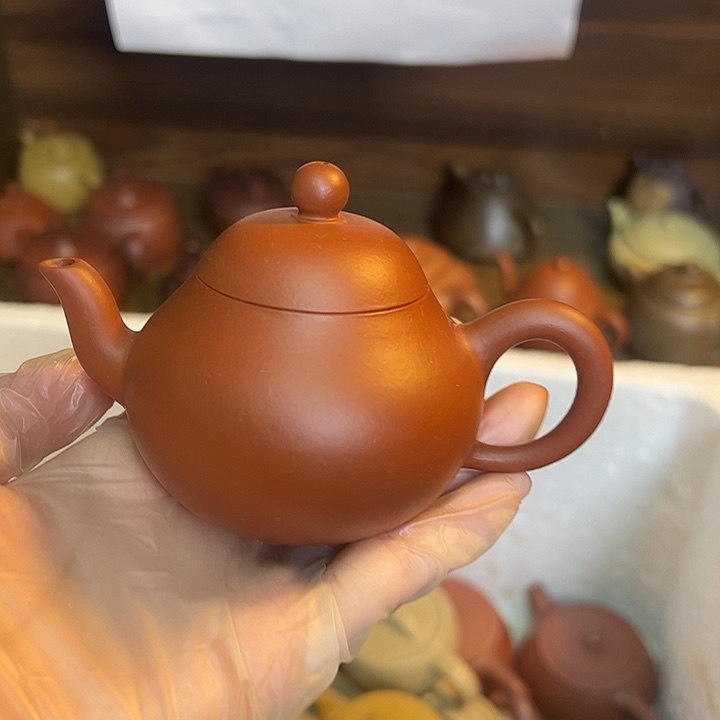 紫砂茶壶宜兴紫砂壶朱泥120