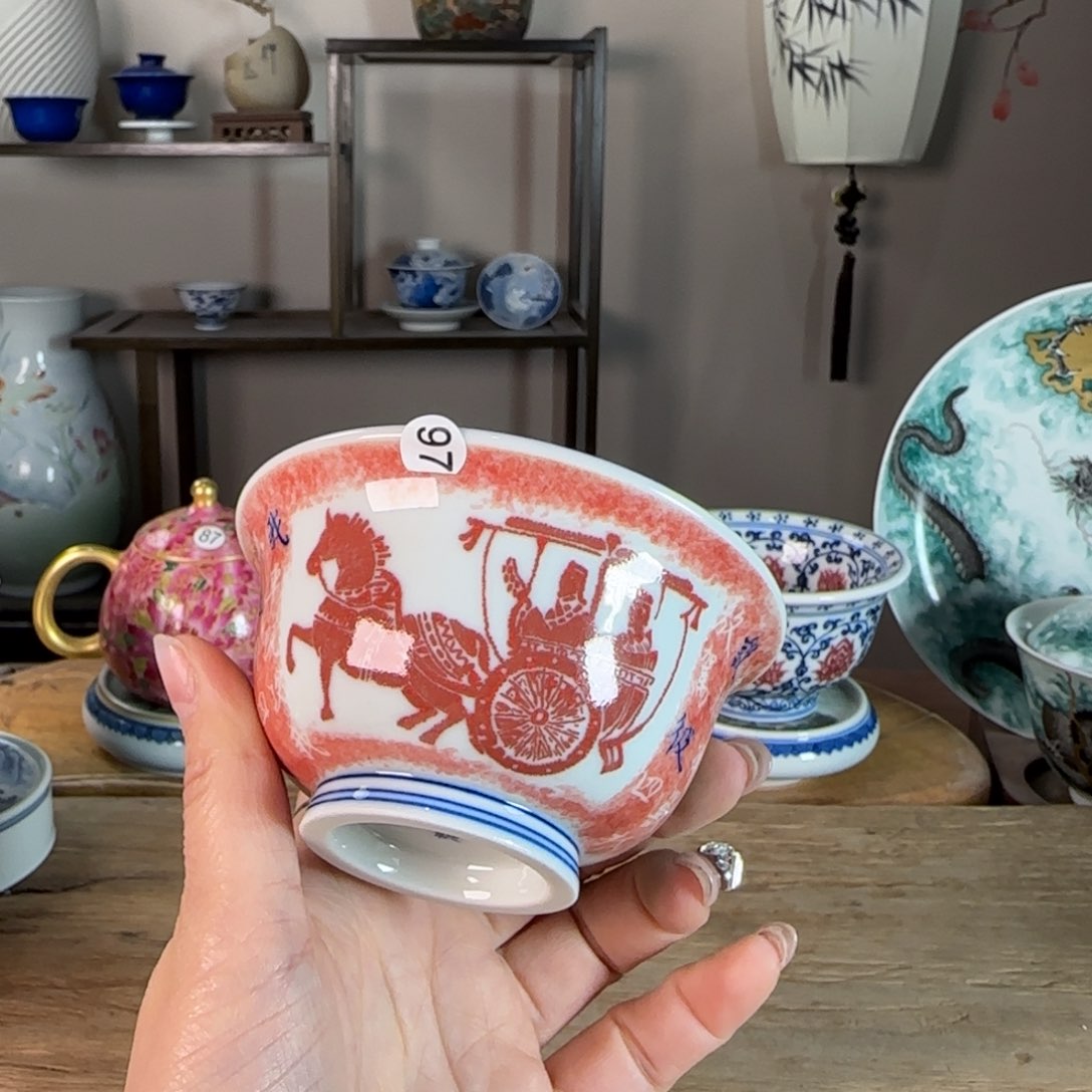 杯景德镇陶瓷柴烧多人