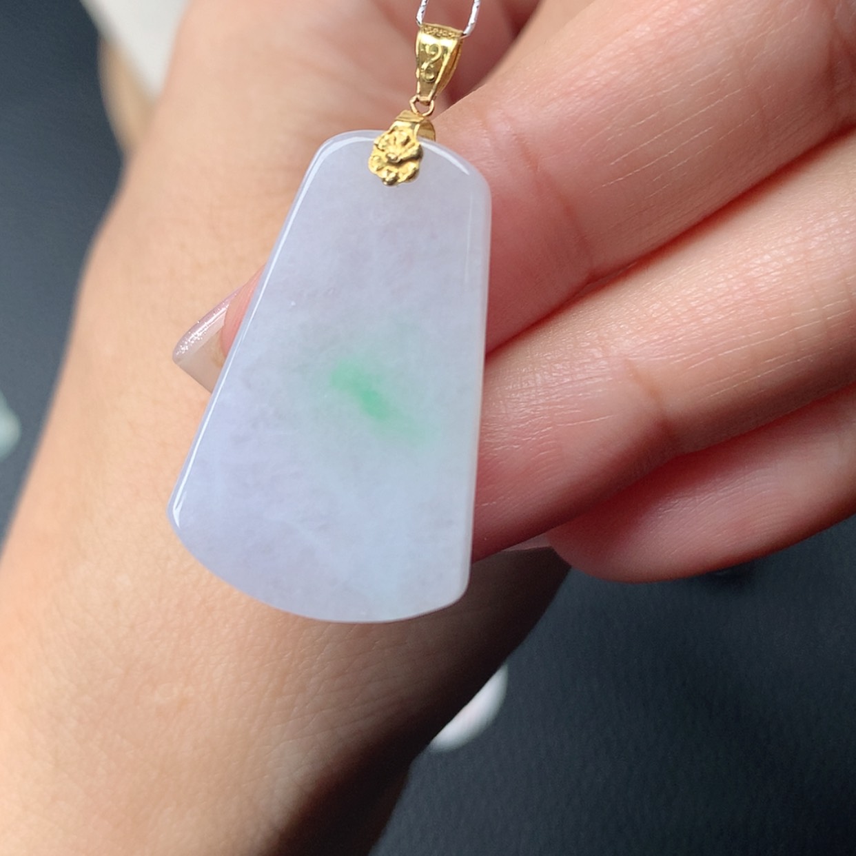 【闪购商品】翡翠18K金镶嵌吊坠(不含链)