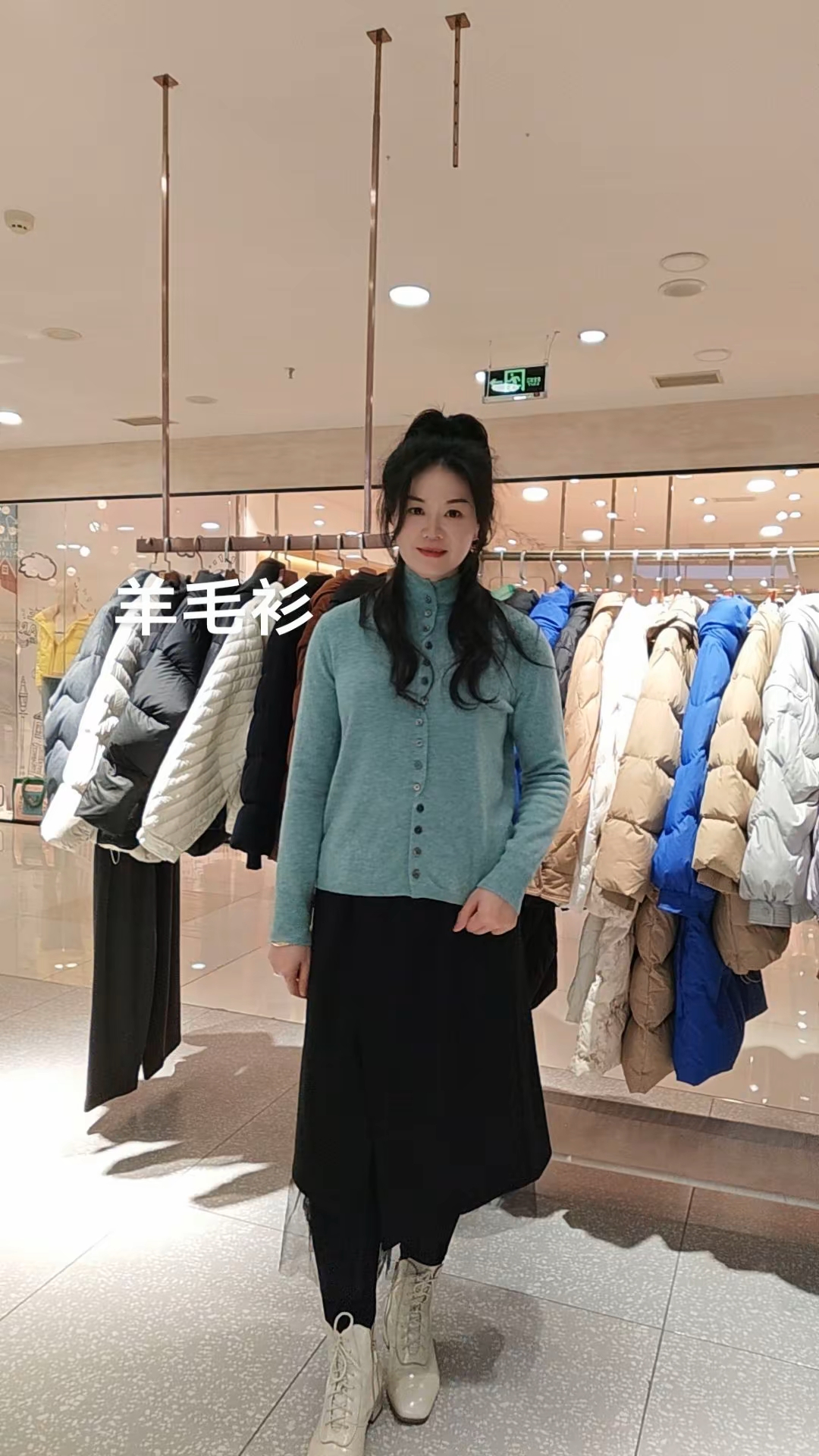 女士100%羊毛套头开衫针织衫常规款时尚休闲百搭