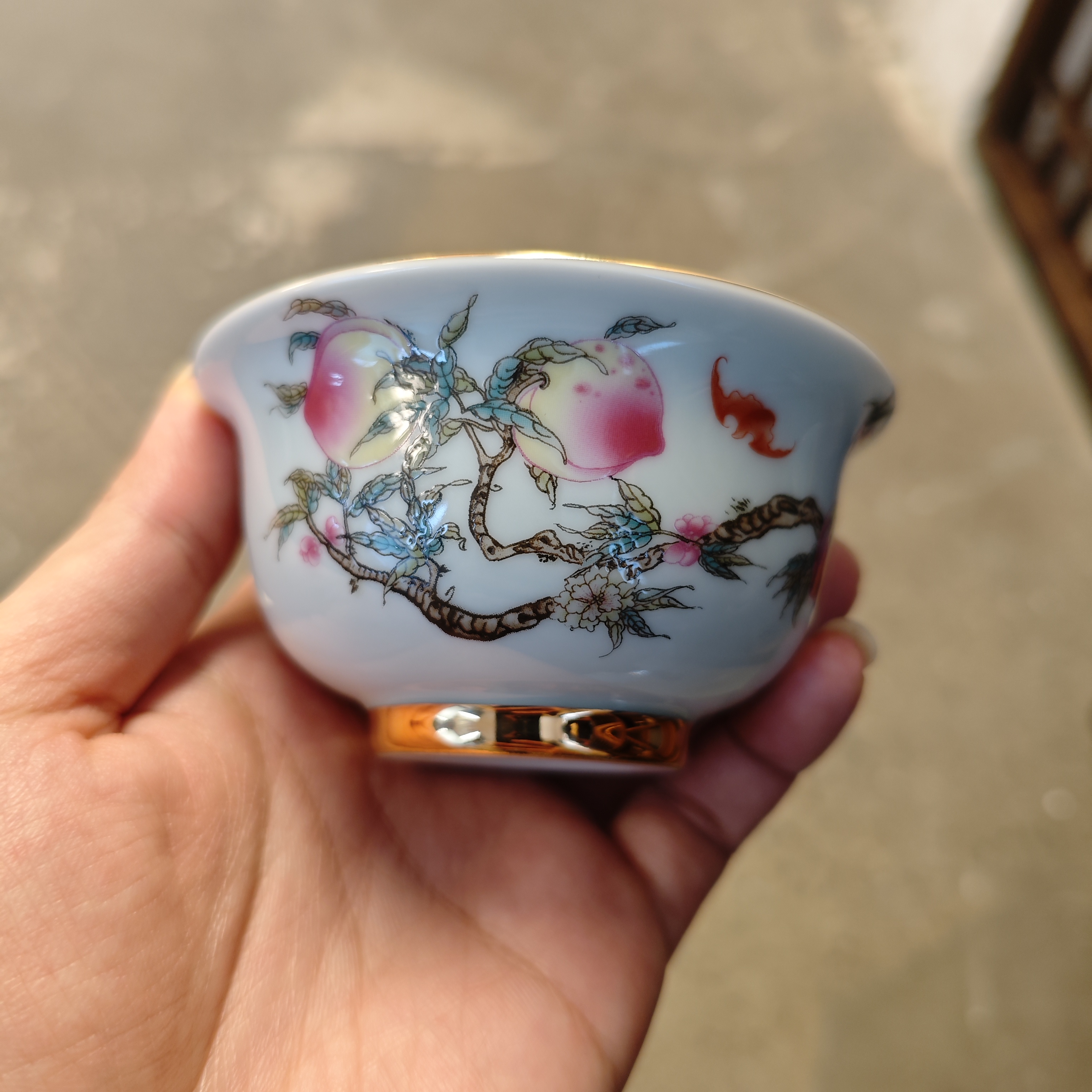【古悦茶空间】九桃五福压手杯（主人杯） DC
