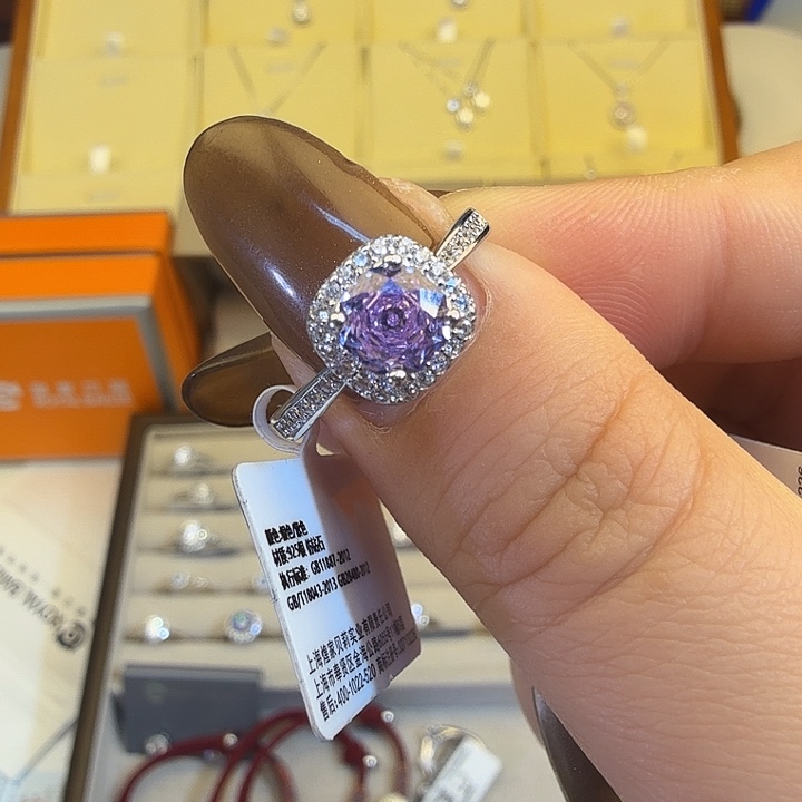 925银合成立方氧化锆925银戒指