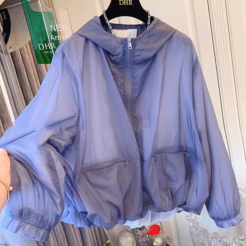 【801--900非图片款】夏季新款女士小个子撞色薄款宽松休闲防晒衣