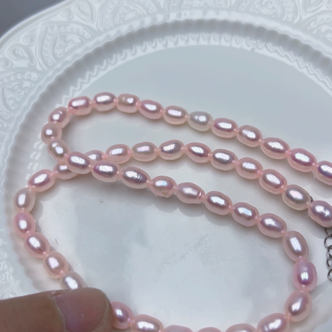 淡水珍珠颈饰银S925镶嵌