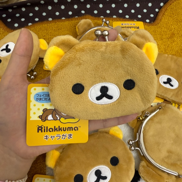 【一件包邮】轻松熊熊哥熊脸形状带铃铛夹口包