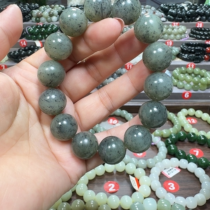 未镶嵌手链和田玉新疆青花卡16