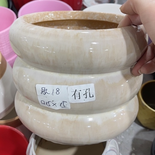 多肉绿植陶瓷花盆9.9包邮，有孔