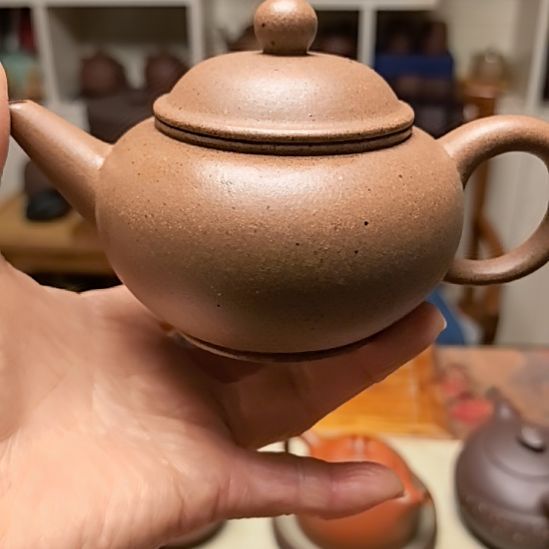 廖***鹏紫砂茶宠水平壶150cc手工制作桃花泥