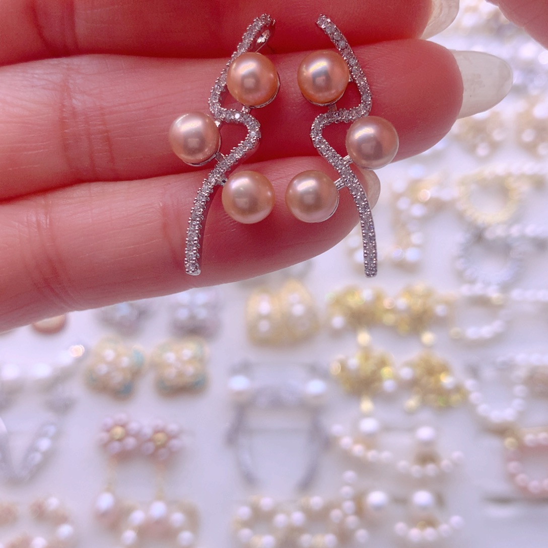 合金耳饰淡水珍珠