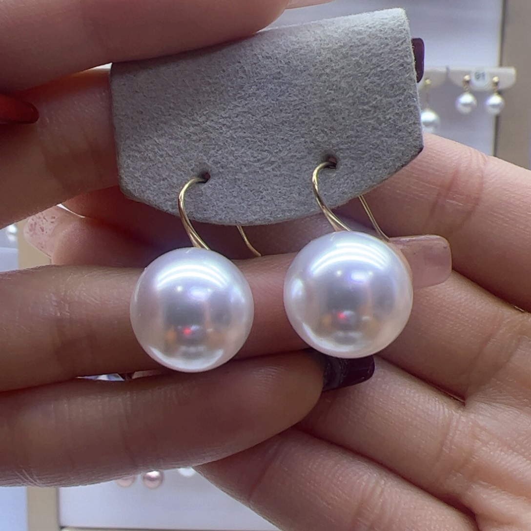 淡水珍珠耳饰18K金镶嵌