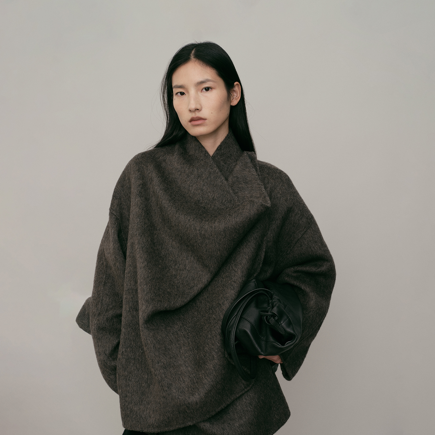 ZUM | 骆驼绒 |荡领两片式设计感羊毛大衣25冬新款双面呢子外套