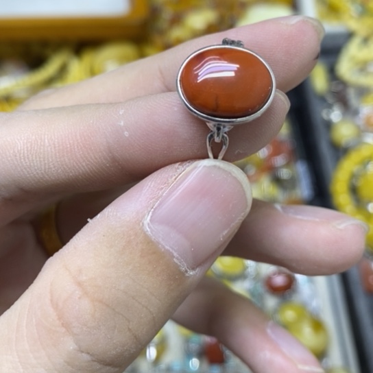 银S925镶嵌戒指南红玛瑙戒指