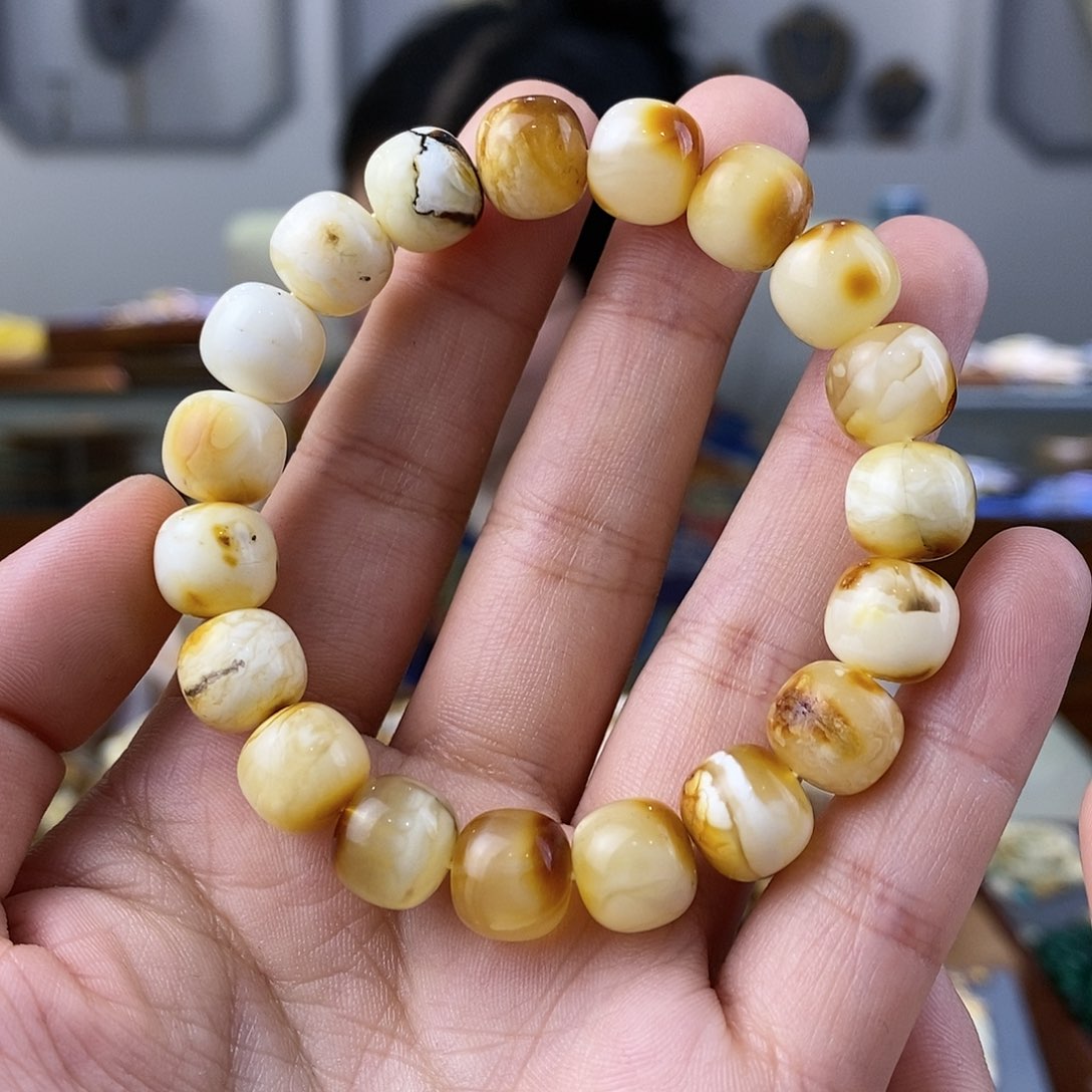 蜜蜡珠宝奇石未镶嵌蜜蜡手串10.5mm