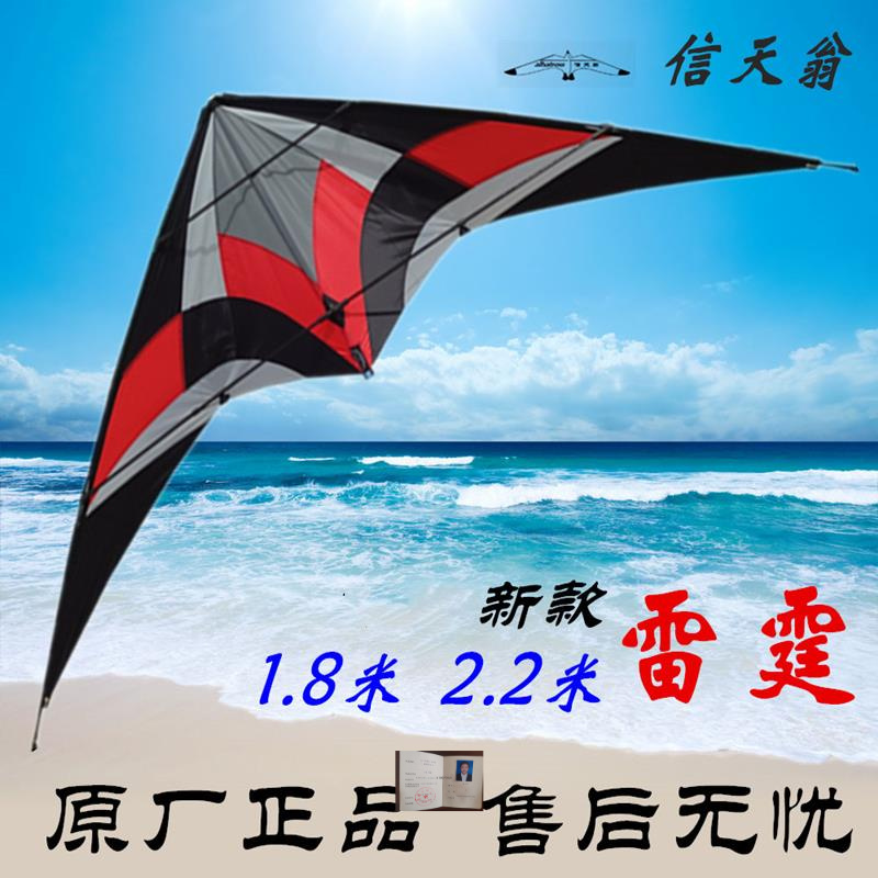 信天翁新款雷霆双线运动微风特技三角风筝1.8/2.2米声音堪比风暴