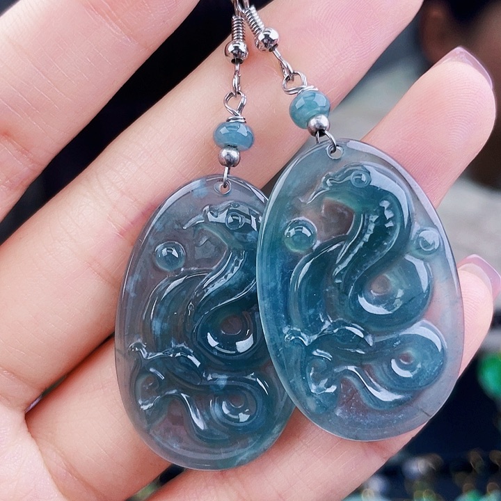 翡翠未镶嵌耳饰饰品