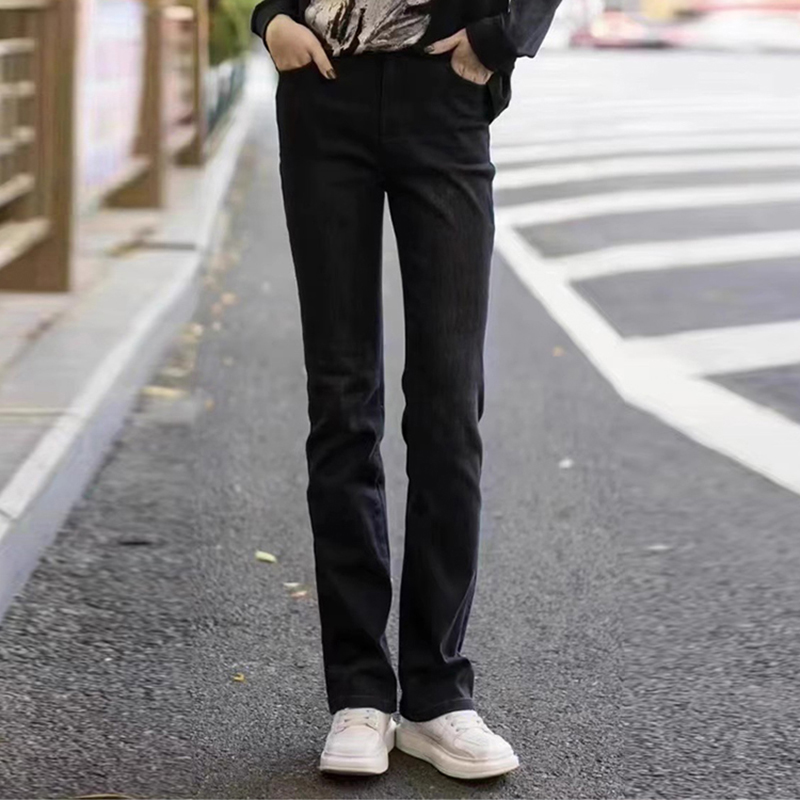 商场同款25秋冬新款休闲修身显瘦保暖植绒牛仔裤女长裤5100481