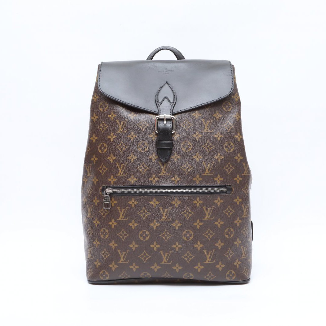 99新 LouisVuitton/路易威登 -388 黑黑 老花 PVC 2013 双肩包