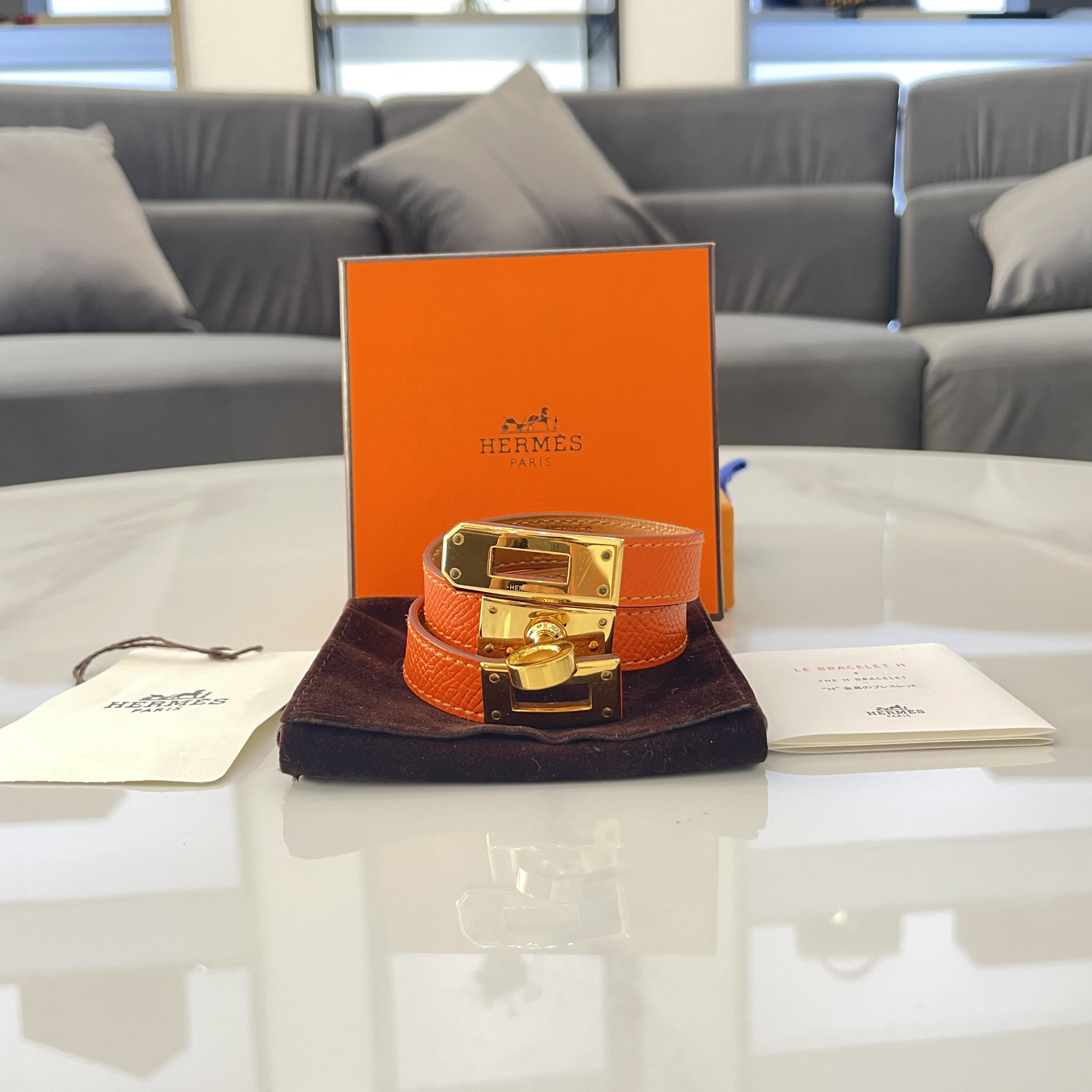 95新 Hermes/爱马仕 95新爱马仕Kelly双圈手环s码