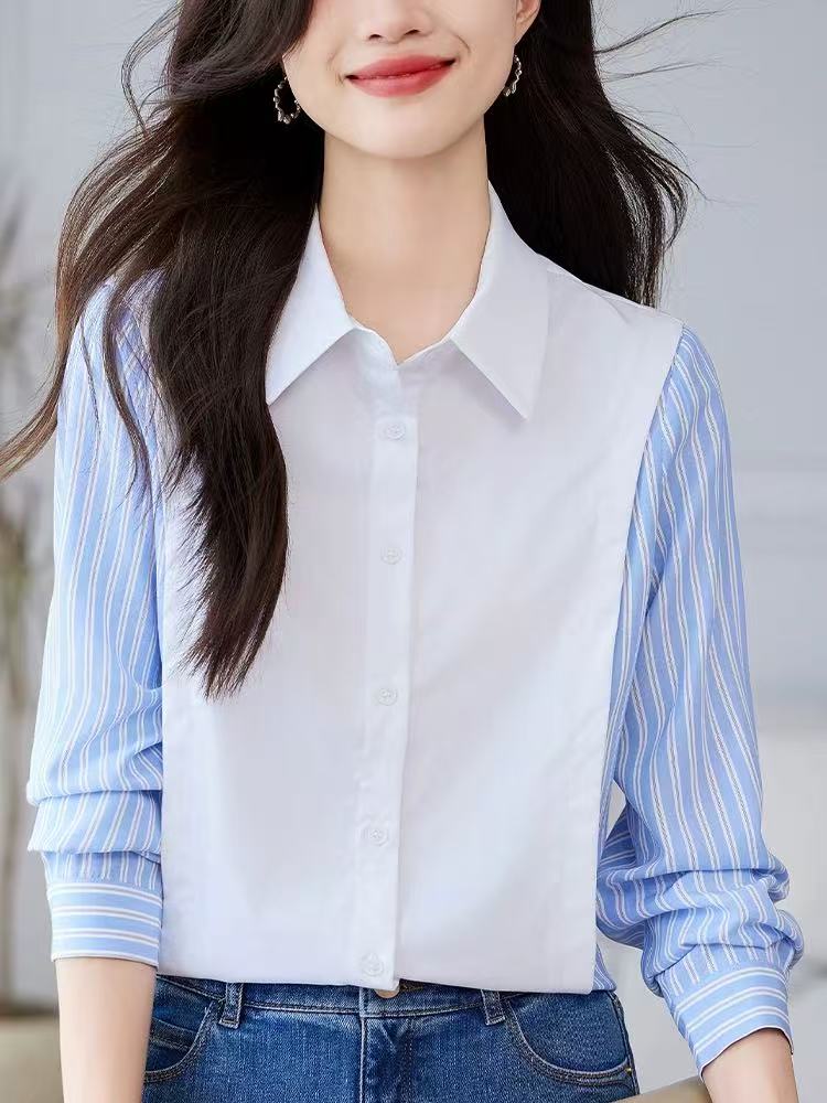 7960 时尚气质百搭显瘦衬衫上衣