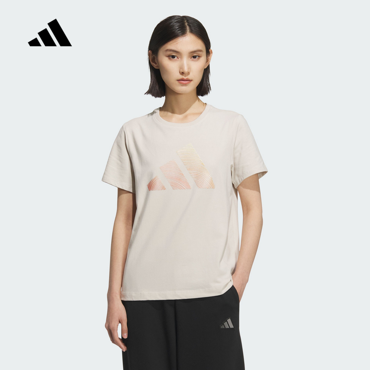 Adidas阿迪达斯【官方正品】夏季女子运动休闲短袖T恤JL6285
