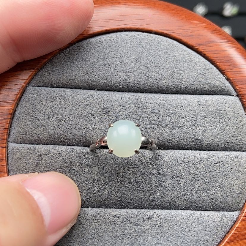【闪购商品】翡翠戒指银S925镶嵌兮兮