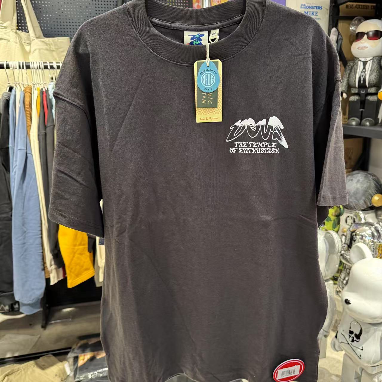 DEUS 黑色 黑白渐变LOGO  短袖 超重磅